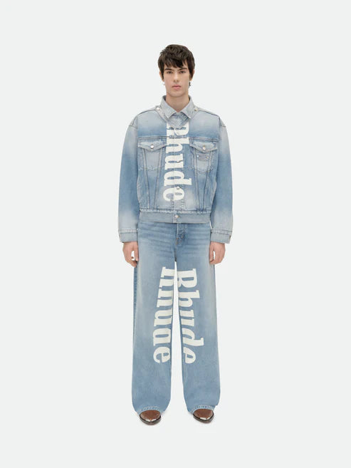 "PACK" LOGO WIDE LEG DENIM