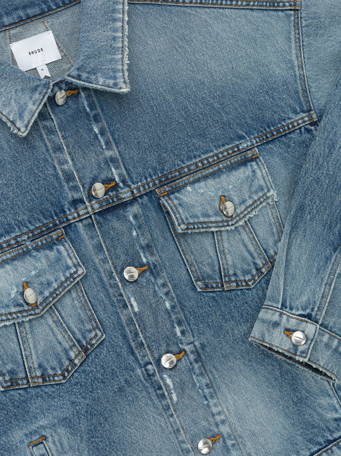 RHUDE DROPNECK DENIM TRUCKER JACKET