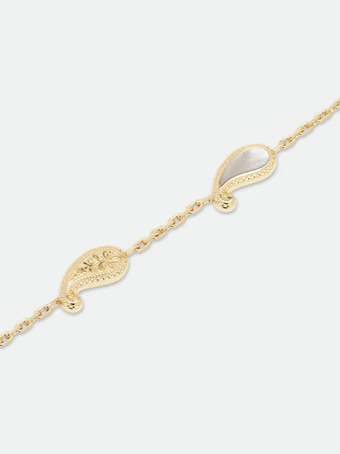 RHUDE TEARS OF JOY BRACELET — GOLD/MOTHER OF PEARL