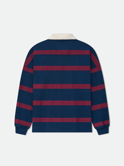 STRIPED LS PIQUE POLO