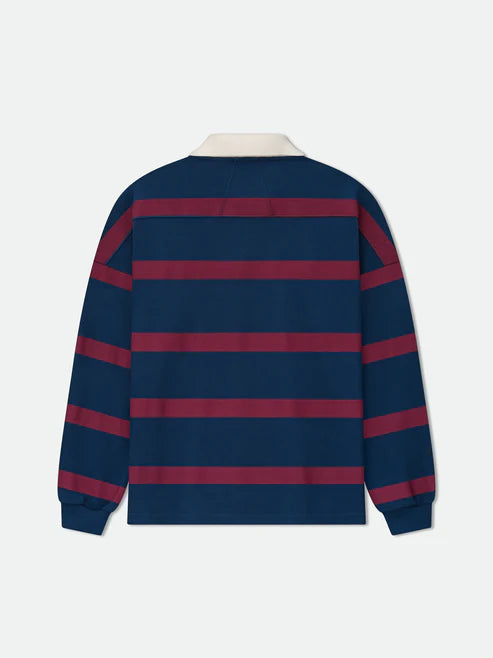 STRIPED LS PIQUE POLO