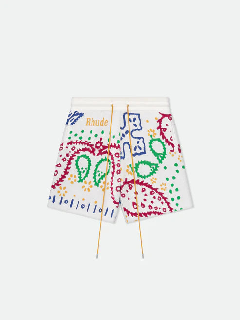 RHUDE KNIT BANDANA SHORTS