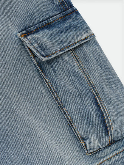 RHUDE CARGO DENIM BAGGY SHORT