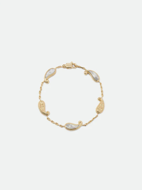 RHUDE TEARS OF JOY BRACELET — GOLD/MOTHER OF PEARL