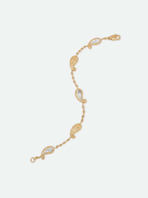 RHUDE TEARS OF JOY BRACELET — GOLD/MOTHER OF PEARL