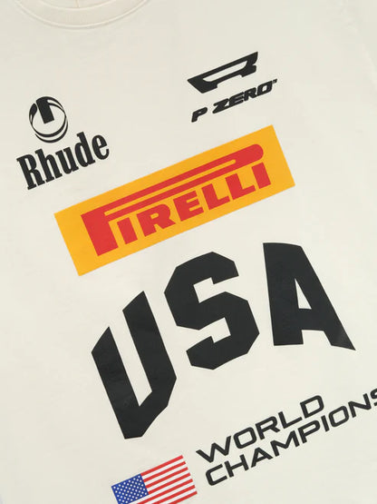 RHUDE US CHAMPS TEE